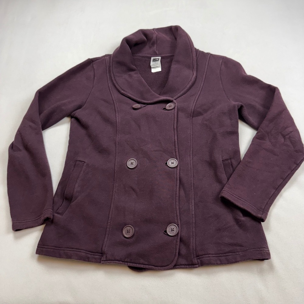 The North Face Womens Plum Purple Double Breasted Fleece Jacket Large A67K